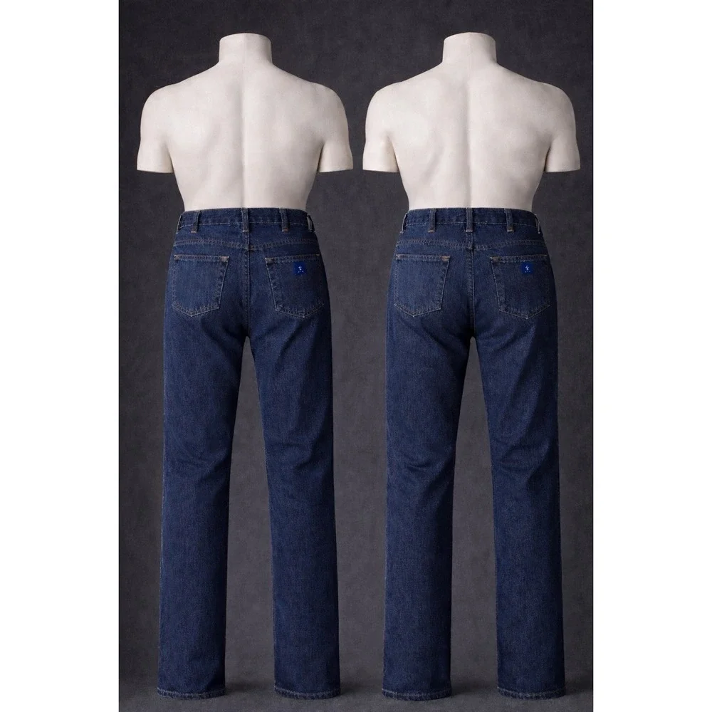 (2) RK Brand Jeans Mens 36x32 Blue Workwear‎ Camping Hiking Rugged Five Pocket